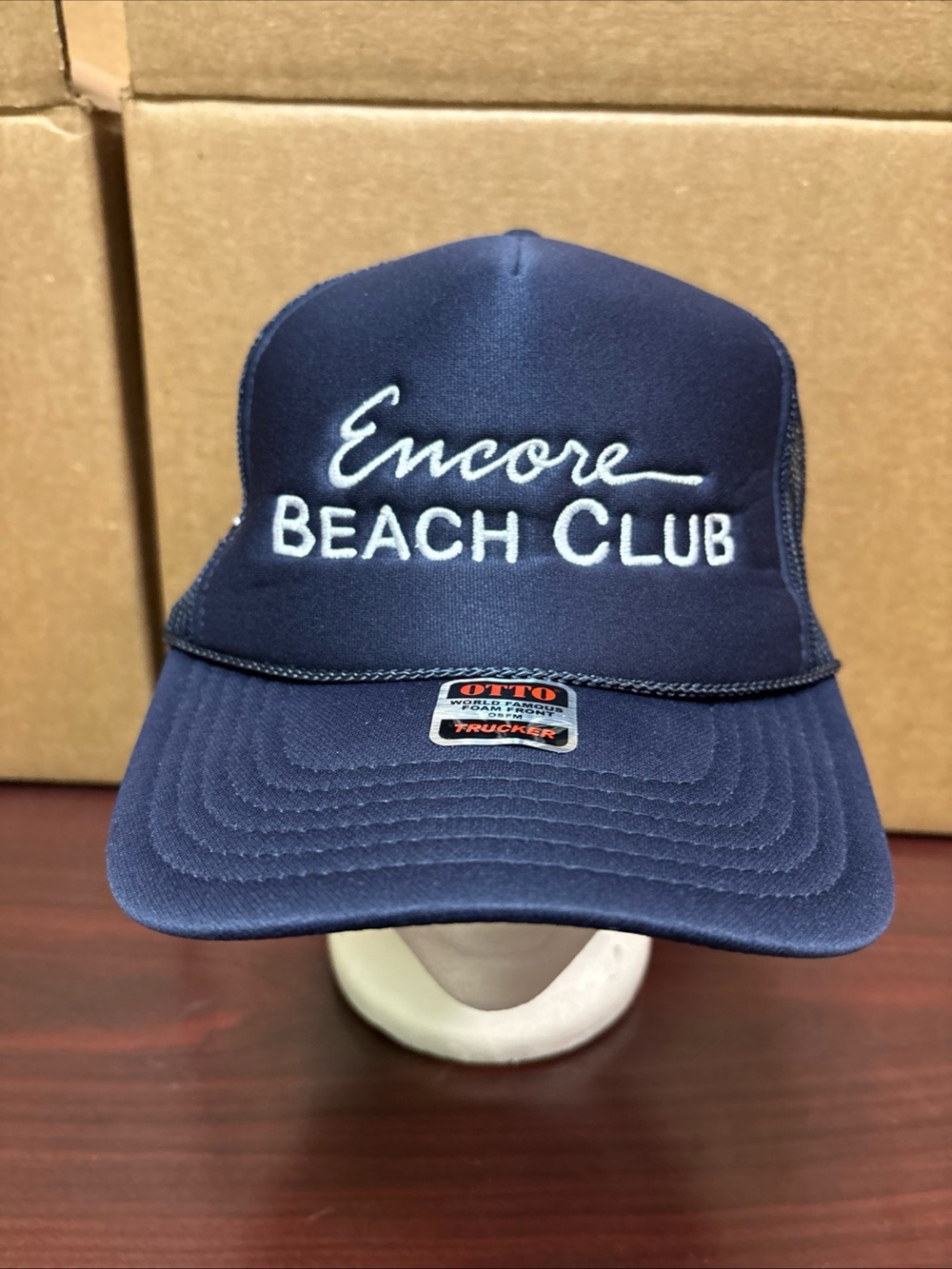 Encore Beach Club Wynn Las Vegas Trucker Hat Cap SnapBack Mesh Adjustable Blue